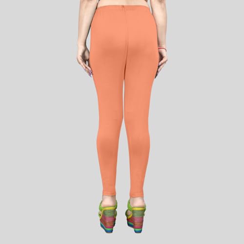 Image of Women's Solid Mid Rise Slim Fit Ankle Length Leggings - Comfortable and Stylish Yoga Pants for Workout, Running and Everyday Wear