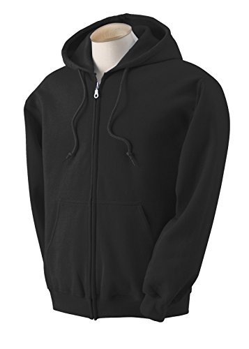 BLUE DAZE Mens Zip Up Hooded Sweatshirt Ultimate Heavyweight Fleece Blank Zipup Hoodie Sweatshirt, Plain Zip-Up Hoody Sweater Black
