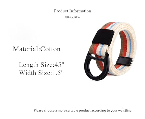 Canvas Web D Ring Belt for Men Women Web Belt Casual Cloth Belt with Double Ring Buckle Father's Day Gift2