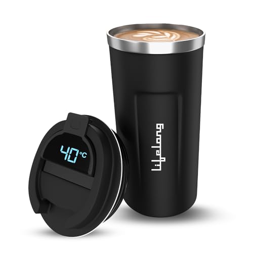 Image of Lifelong Double Insulated Stainless Steel Mug with Temperature - 510 ml, Keeps Hot and Cold- Black