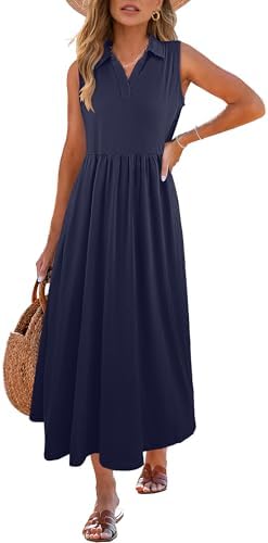 ANRABESS Womens Casual Dress Summer Sleeveless V Neck Sundress Al...