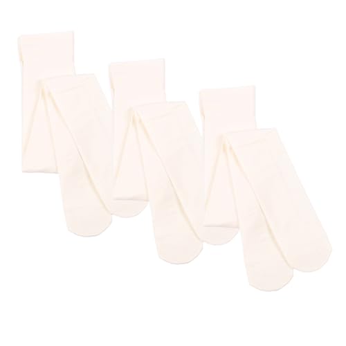 Paralinda Girls Dance Tights Student School Tights 40 Den 3-Pack (Cream 11-13)