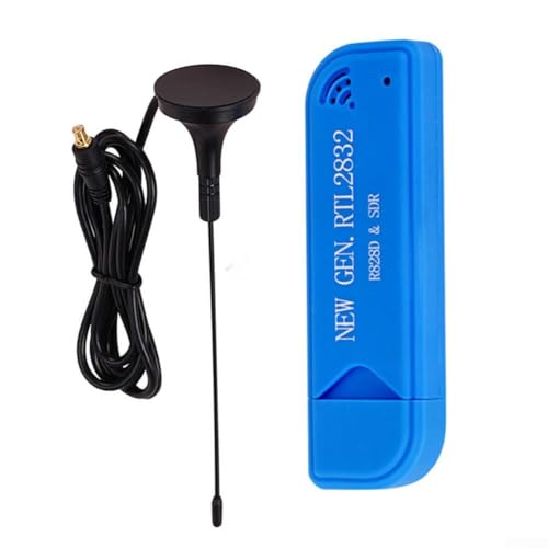 Récepteur USB RTL-SDR, RTL2832U Dongle radio défini par logiciel 25–1760 MHz, scanner tuner TV numérique pour amateurs de radio Ham Radio (hôte + antenne)