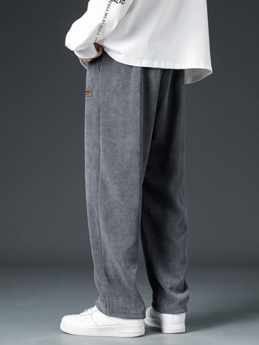 Verdusa Men's Baggy Sweatpants Casual Straight Leg Pants Drawstring Loose Trousers with Pockets2