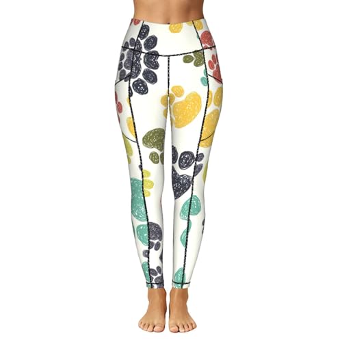 Leggings con huellas de perro解决运动手机无处放 裤侧实用大口袋防走光 2