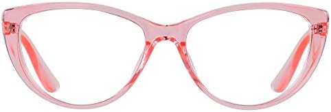 Blue Light Blocking Glasses Women Bluelight Blocker Computer Cateye Clear Cat Eye Eyeglasses Frame Pink ANDWOOD
