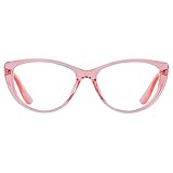 ANDWOOD Blue Light Blocking Glasses Women Bluelight Blocker Computer Cateye Clear Cat Eye Eyeglasses Frame Pink