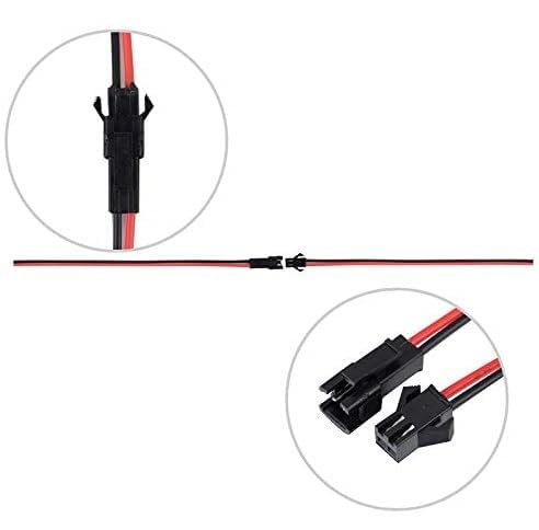 Image of 2 Pair 2 Pin JST SM Connector Pair, 22 AWG Wire 2-Way Quick Connect Plug for LED Light Strips and DIY Electronics Projects