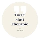 Tortenaufleger essbar mit Spruch aus Fondant in verschiedenen Größen mit Wunschname | Geburtstag, Humor, Stressabbau, Genuss (14cm, Fondant Motiv 1)