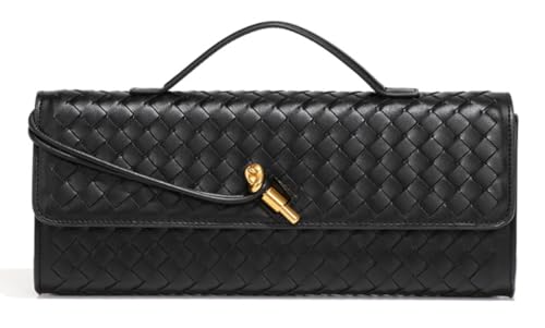 Image of Upbull Trendy Woven Evening Clutch Purses Women Underarm Shoulder Handbag Cute Satchels Crossbody Purse PU Leather Wallet