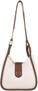 Bolsa De Mão Retrô Para Mulheres Bolsa De Ombro Que Combina Com Tudo Bolsa De Axila Simples Bolsa De Couro PU Bolsa De Compras Color Block Bolsa De Axila Feminina Bolsa Que Combina Com Todas As De