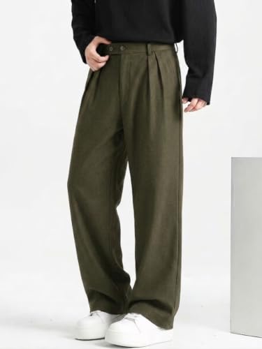 Image of Linen Pants for man | Relaxed Fit Korean Pants | Gurkha Trouser | Lower for Men | Elastic Waist Bottom wear | Straight Fit Casual Trousers | Formal Pant for Office & Wedding