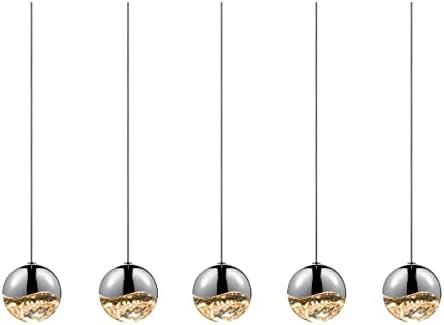 Sonneman 2921.01-MED Contemporary Modern LED Pendant from Grapes¬Æ Collection in Chrome Finish, 3.25 inches