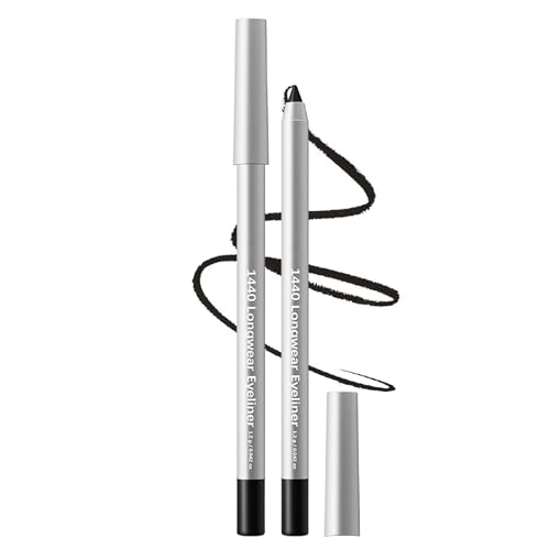 Delineador de ojos de gel negro, cremoso lápiz de ojos resistente al agua, duradero y resistente a las manchas, delineador de ojos con alta opacidad, lápiz de ojos altamente pigmentado, perfecto para