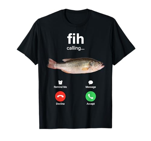 Fih Calling Decline Accept Phone Call Funny Fish Meme T-Shirt