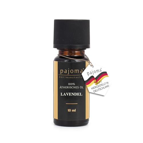 pajoma Duftöl 10 ml, Lavendel - Golden Line | 100% Naturrein Ätherisches Öl für Aromatherapie, Duftlampe, Aroma Diffuser, Massage, Naturkosmetik | Premium Qualität
