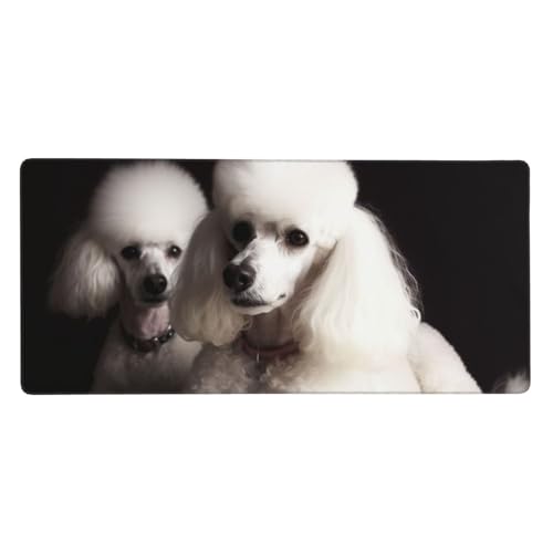 Tapis d'écriture 90x40 cm caniche pour protéger le bureau et stabiliser la souris