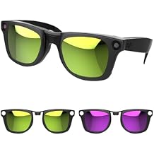 HiBloks 2Pcs Polarized Clip Compatible with Ray-Ban Meta Wayfarer & Gen 2 RW4006/RW4012 Regular 50-22, Color Changing Clip Set for Rayban Meta Gen 2 Smart Glasses Discoloration Clip Yellow+Purple