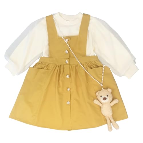 Image of Peacolate 4-8T Summer Little Girls 2pcs Clothing Set T Shirt and Denim Skirt