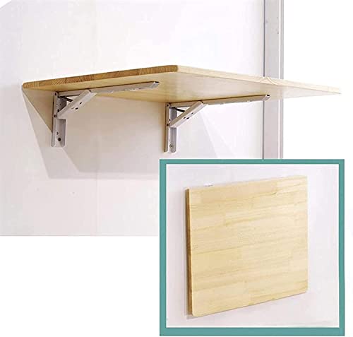 家庭用コンピュータワークステーション | 壁掛け折りたたみウォールテーブル | 折りたたみデスク | 屋外バルコニーハンギングテーブル、小さなスペース用のドロップリーフテーブル、木製 (サイズ:100×45cm/39×18インチ)