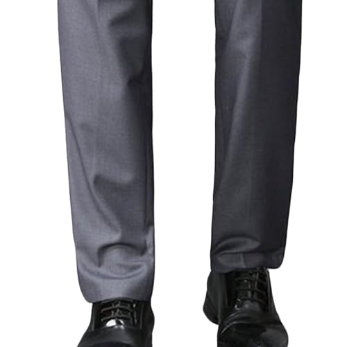 Men's Solid Color Slim Fit Dress Pants Business Summer Suit Pants Lightweight Straight Leg Stylish Work Pants3