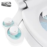 Terapaton RV Bidet for Camper Toilet, Non-Electric Toilet Sprayer Attachment with Dual Nozzles, Adjustable Pressure, Front/Rear/Self Cleaning, Upgrade for Trailer, Motorhome, RV Bathroom (White Knob)