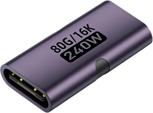 Image of Tobo USB C Female to Female Adapter - 240W Type-C to Type-EPC Mini Connector | 80Gbps Data Transfer | 16K 60Hz Video Support | Fast Charging Display Dock Extension TD-1591CC