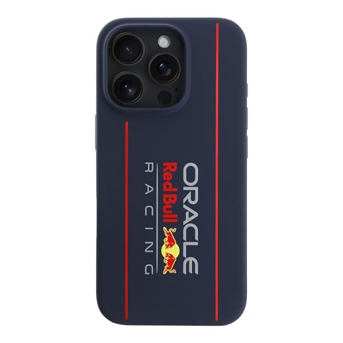 CG MOBILE Red Bull RBHMP16X24SIOLRV Coque pour iPhone 16 Pro Max 6,9" sous licence en silicone vertical compatible avec logo MagSafe Bleu marine