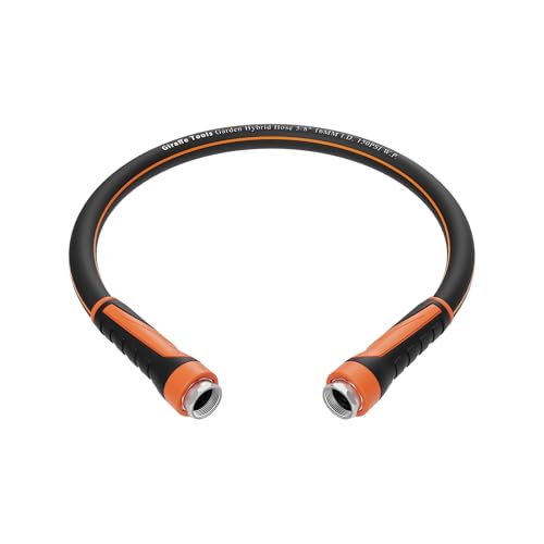 Giraffe Tools Garden Hose 5/8 Water Hose Heavy Duty Flexible Lightweight Hybrid Hose with Swivel Handle 3ft Female to Female Fittings Burst 600 PSI Short Leader Hose