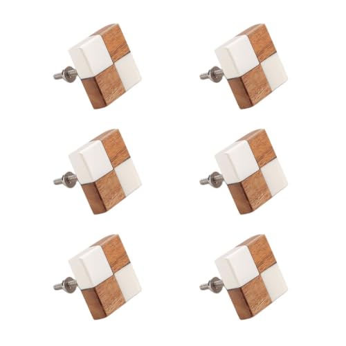Image of 6 Piece Classic Wooden Knobs for Kitchen Cabinets, Dressers & Wardrobes | Solid Teak Wood Construction | Colour: Natural Wood | Size: 1.5 Inch-| 3 Years Warranty |