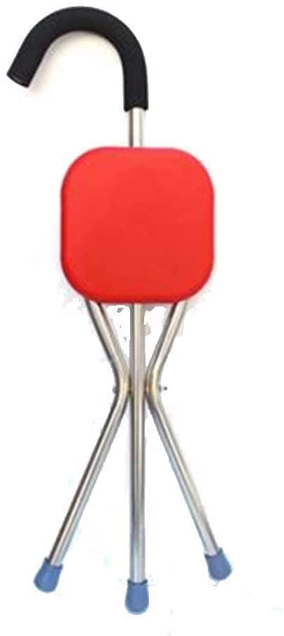 Canne de marche avec siège pliant et tabouret en ABS robuste pour senior