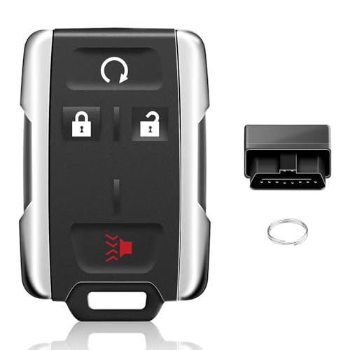 Nrgedzam 4 Buttons Keyless Entry Remote Key Fob Replacement for 2014-2018 Chevy Silverado GMC Sierra 1500 2500 3500, 2015-2021 GMC Canyon Chevrolet Colorado (1PCS)