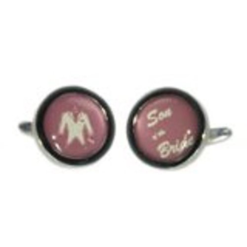 Mancuernillas redondas marrones para hombre miniatura 1
