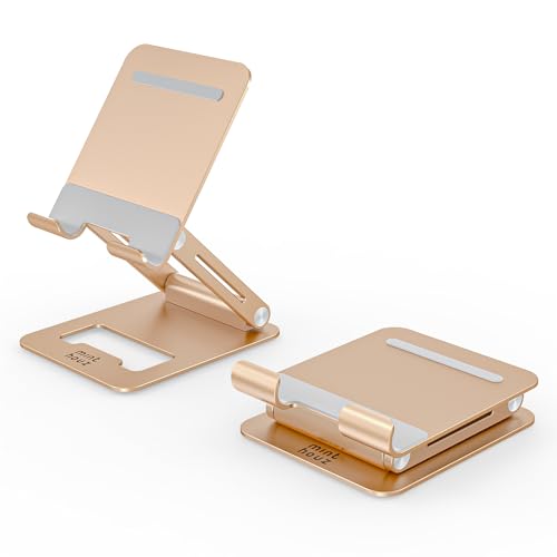 Support tablette réglable et support smartphone doré compatible iPhone 15 14