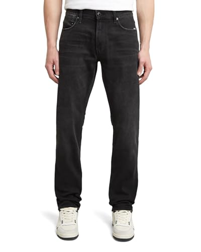 G-STAR Raw - Mens Mosa Straight Jeans, Color Worn in Black Moon, Size: 38W x 38L
