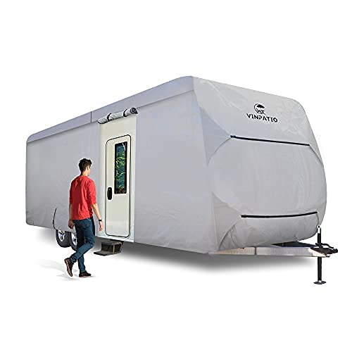 Photo 1 of Travel Trailer Cover | 27'-30' RV Covers | Camper Covers | RV & Trailer Covers | Anti-UV Windproof Ripstop RV Covers w/Adhesive Repair Patch, Ladder Cover, Storage Bag
