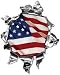 Mini Ripped Torn Metal Decal with American Flag -REFLECTIVE