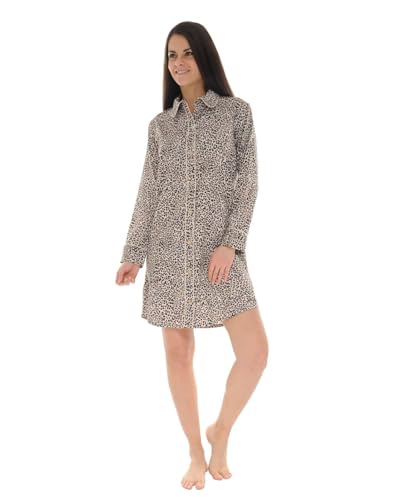 Chemise de nuit marron Agathe vêtement de nuit confortable femme