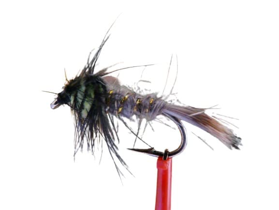 Streamer Fly " Mountain Stone Hares Ear Lime " Set of 3 (Hook Size 2)