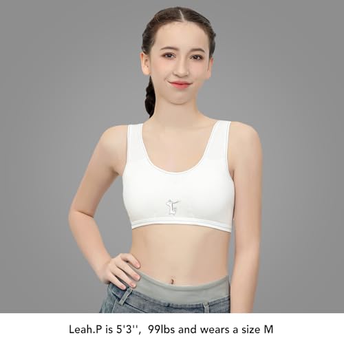 SALIA GIRL Training Bras for Girls Cotton Sport Tank Bralettes with Just Enough Padding 10-122