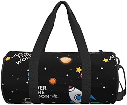Duffle Bag for Boys Girls Gym Sports Travel Bag Overnight Weekend Duffel for Short Trip Travel Carry on Bag Ideal for School Yoga Fitness (Space Duffle Bag)