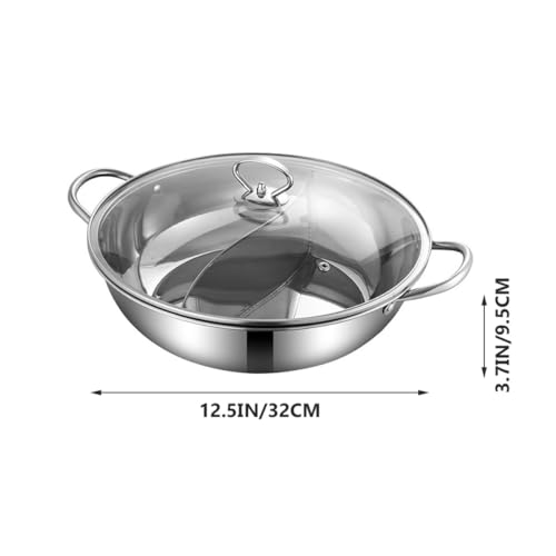 Marmite à soupe induction double compartiment en acier inoxydable avec cuillère - 3
