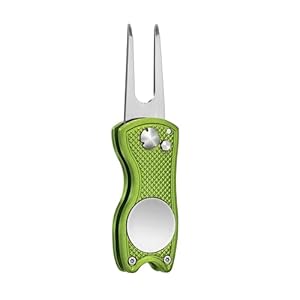 Mile High Life Golf Divot Repair Tool, All Metal Foldable Divot Tool with Pop-up Button & Magnetic Ball Marker, 2-6 Pack