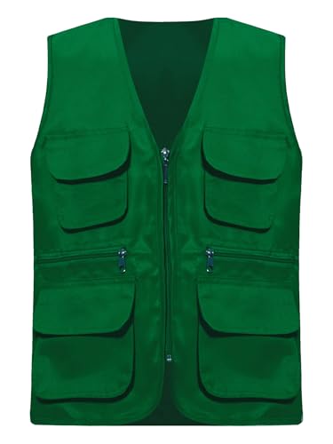 Kids Multi-Pocket Volunteer Activity Safety Vests Girls Boys School Work Uniform Waistcoat Zipper Jacket Top3