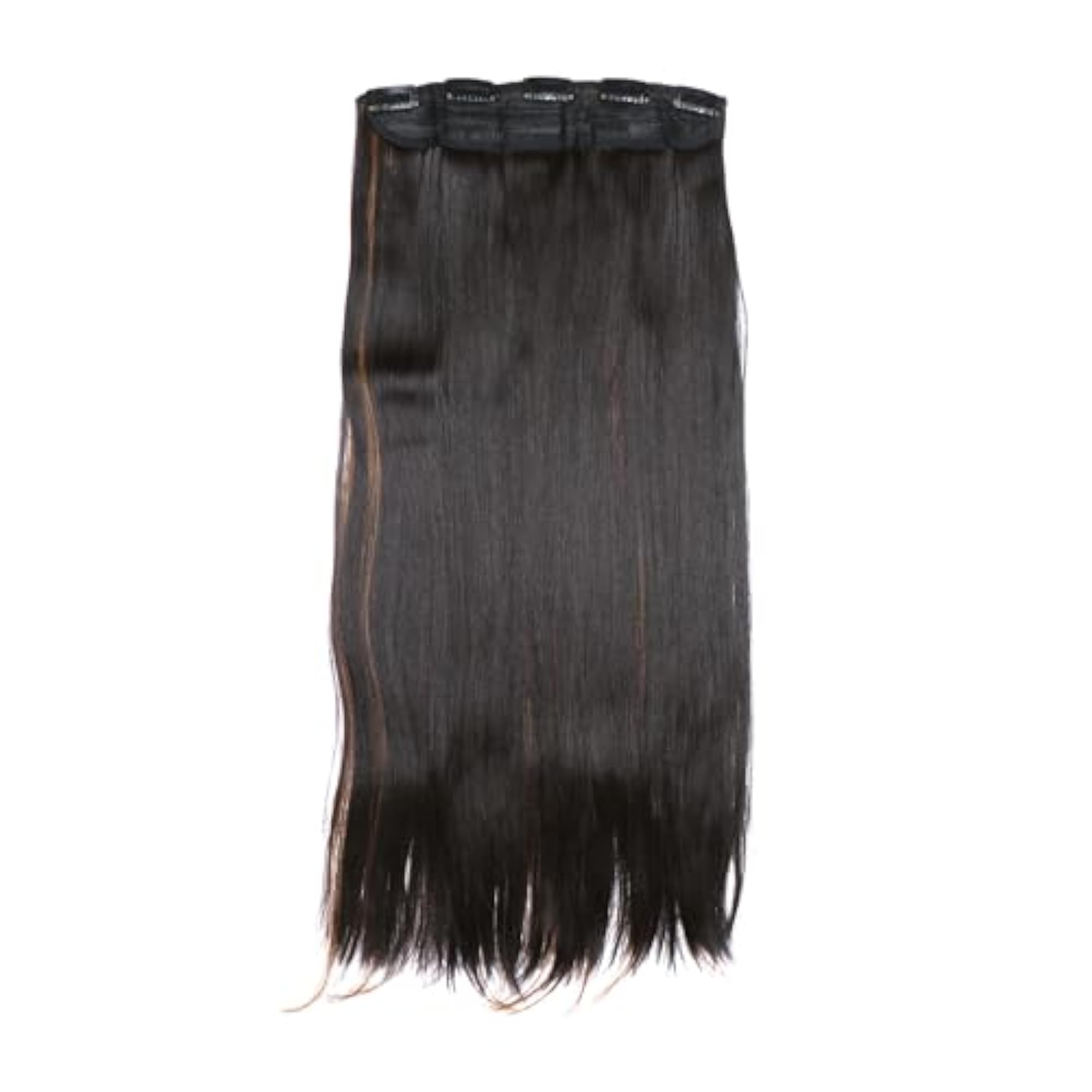 Women's Natural Black Straight Hair Extensions 5 Clip in 24 Inch
