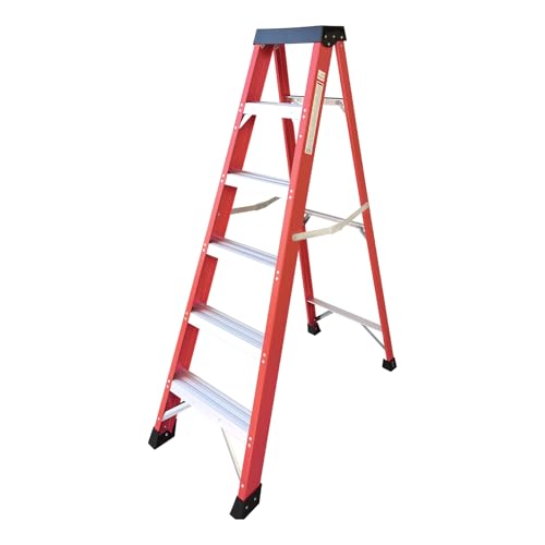 Ladder 6-Foot Fiberglass Platform Step Ladder 500 Pound Load Capacity Folding Step Ladders for Home IAA