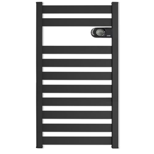 HJM Radiador Secatoallas Bajo Consumo ZINNIA 750, Programación 24/7, Turbo 2 Horas, 750W, Negro mate