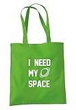 Fabriqué sur commande. illustratedidentity I Need My Space Sac fourre-tout 37,5 x 42 cm avec poignées longues - Vert - vert pomme, Taille unique