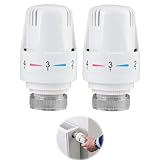 2 Piezas M30 X 1,5 TermostáTicos de Radiador, VáLvula Termostática para Calefacción, Cabezales de Control de Temperatura AutomáTicos, Repuesto Universal para Radiadores Con Ajuste