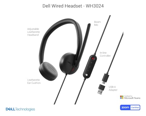 DELL WH3024 Casque Avec fil Arceau AppelsMusique USB Type C Neuf - vue 7